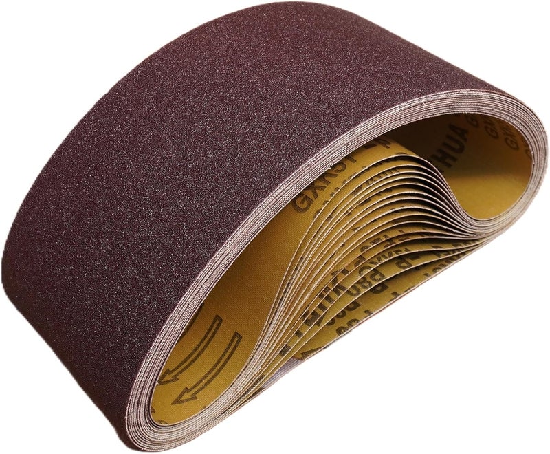 KTHUA Sanding Belts 4×24 Inch: 15-Pack 80–400 Grit — Durable Abrasives & Anti-Clog Coating — for Heavy-Duty Surface Prep on Floors & Large Wood Panels — Fits 4 × 24 Handheld Belt Sanders - Image 1